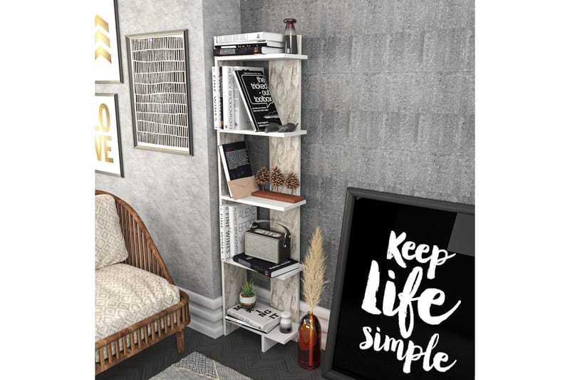 Desgrar Bokhylla 45,2x180 cm - Vit - Förvaring - Hyllor - Bokhylla