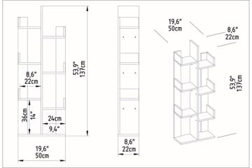 Desgrar Bokhylla 50 cm i Valnöt - Brun - Förvaring - Hyllor - Bokhylla