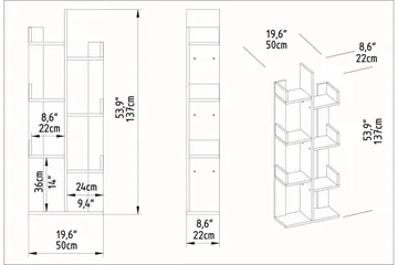 Desgrar Bokhylla 50x173 cm - Vit - Förvaring - Hyllor - Bokhylla