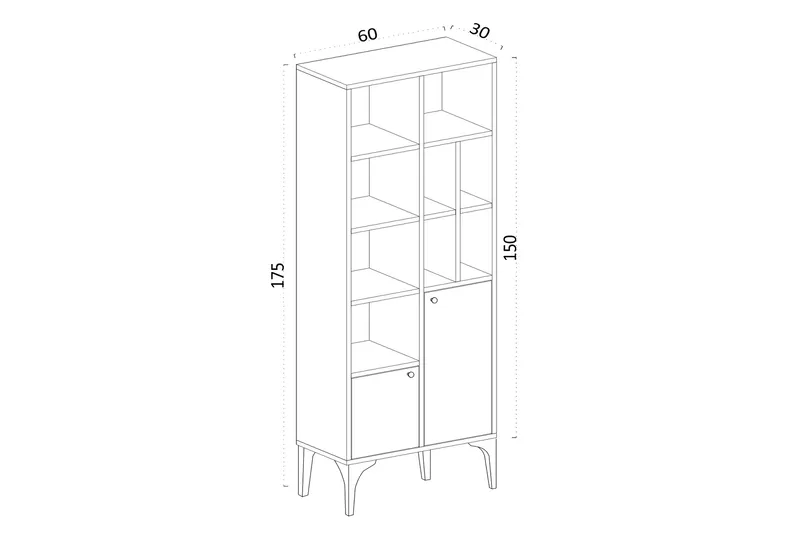 Desgrar Bokhylla 60x175 cm - Blå - Förvaring - Hyllor - Bokhylla