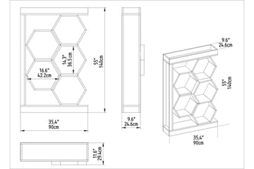 Desgrar Bokhylla 90 cm i Målat Trä - Vit - Förvaring - Hyllor - Bokhylla
