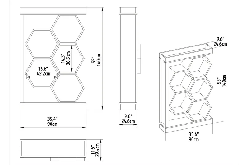 Desgrar Bokhylla 90x140 cm - Vit - Förvaring - Hyllor - Bokhylla