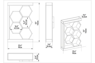 Desgrar Bokhylla 90x140 cm - Vit - Förvaring - Hyllor - Bokhylla