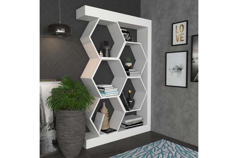 Desgrar Bokhylla 90x140 cm - Vit - Förvaring - Hyllor - Bokhylla