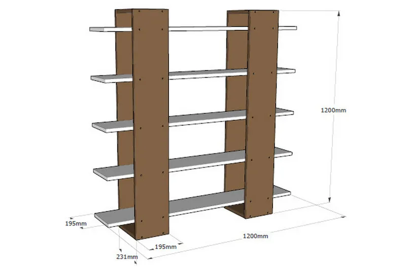 ELLINA Bokhylla Vit/Valnöt - Vit/Valnöt - Förvaring - Hyllor - Bokhylla