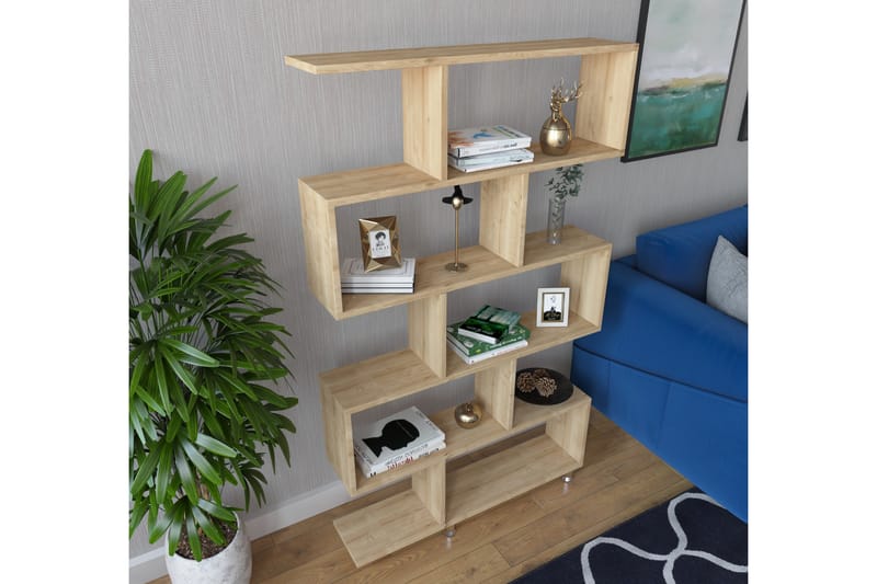 FADILLI Bokhylla 90x20 cm 5 Hyllor Natur - Förvaring - Hyllor - Bokhylla