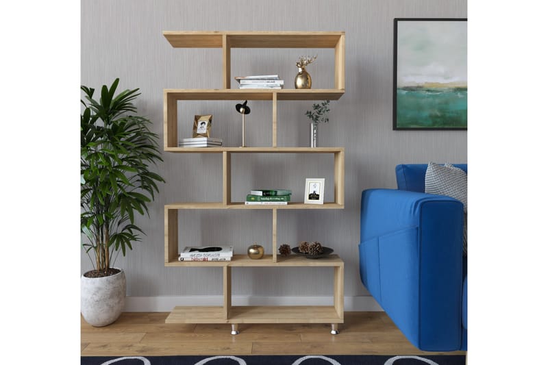 FADILLI Bokhylla 90x20 cm 5 Hyllor Natur - Förvaring - Hyllor - Bokhylla