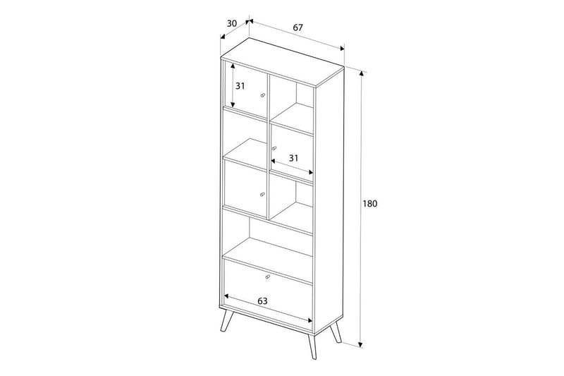 Bokhylla Felyra Flerfärgad - Multifärgad - Förvaring - Hyllor - Bokhylla