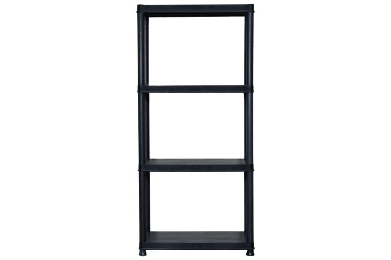 Förvaringshylla 4 hyllor svart 61x30,5x130 cm plast - Svart - Förvaring - Hyllor - Bokhylla