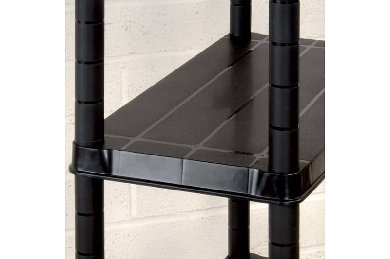 Förvaringshylla 4 hyllor svart 61x30,5x130 cm plast - Svart - Förvaring - Hyllor - Bokhylla