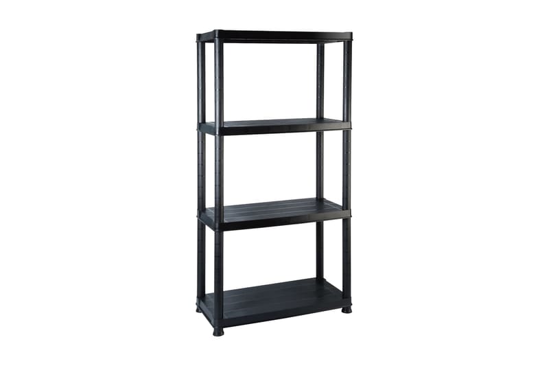 Förvaringshylla 4 hyllor svart 61x30,5x130 cm plast - Svart - Förvaring - Hyllor - Bokhylla