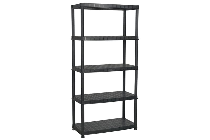 Förvaringshylla 5 hyllor svart 85x40x185 cm plast - Svart - Förvaring - Hyllor - Bokhylla