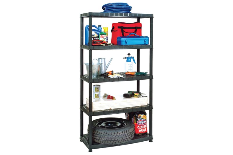 Förvaringshylla 5 hyllor svart 85x40x185 cm plast - Svart - Förvaring - Hyllor - Bokhylla