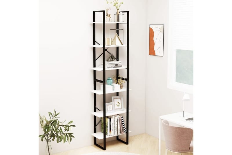 Förvaringshylla vit 60x30x210 cm massiv furu - Vit - Förvaring - Hyllor - Bokhylla