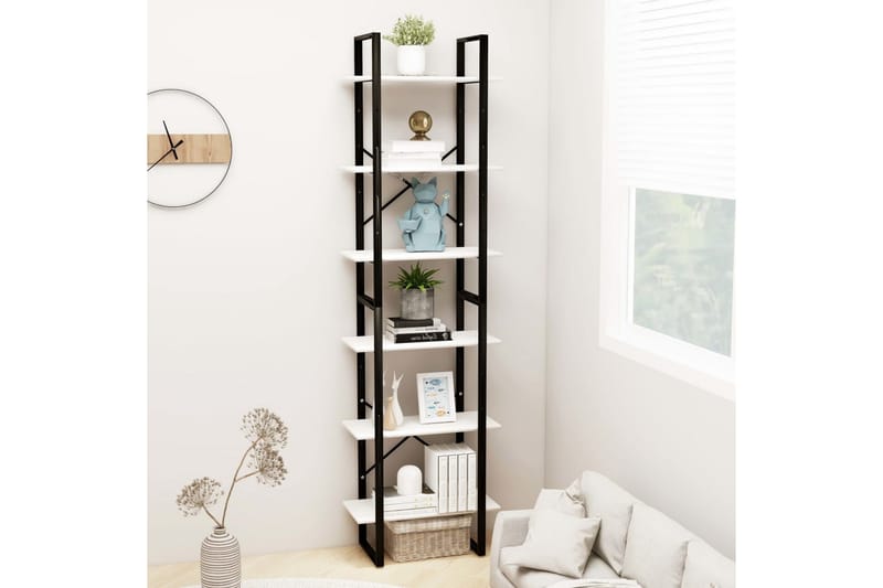 Förvaringshylla vit 60x30x210 cm massiv furu - Vit - Förvaring - Hyllor - Bokhylla