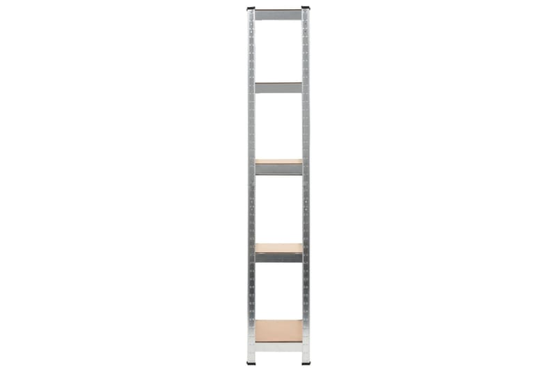 Förvaringshyllor 3 st silver 75x30x172 cm stål och MDF - Silver - Förvaring - Hyllor - Bokhylla