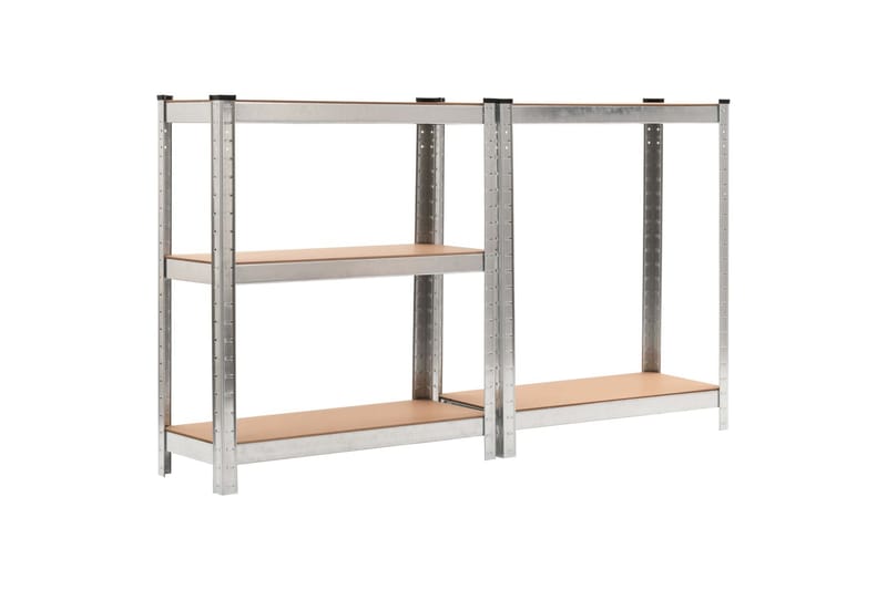 Förvaringshyllor 3 st silver 75x30x172 cm stål och MDF - Silver - Förvaring - Hyllor - Bokhylla