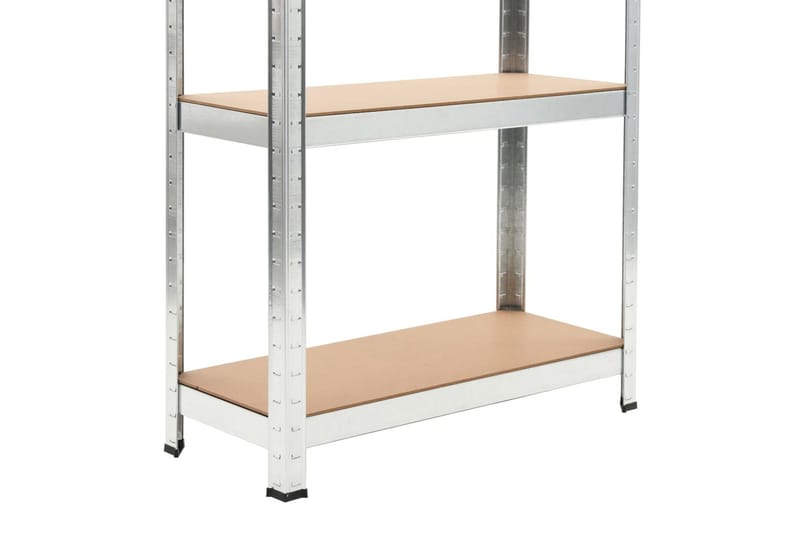 Förvaringshyllor 3 st silver 75x30x172 cm stål och MDF - Silver - Förvaring - Hyllor - Bokhylla