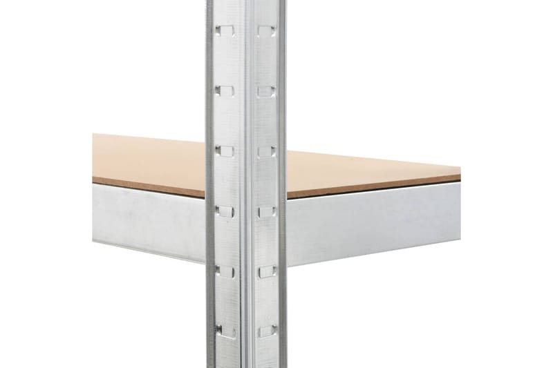 Förvaringshyllor 3 st silver 75x30x172 cm stål och MDF - Silver - Förvaring - Hyllor - Bokhylla