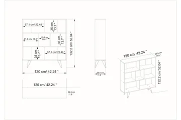 Frascone Bokhylla 120x30 cm 9 Hyllor - Mörkbrun - Förvaring - Hyllor - Bokhylla