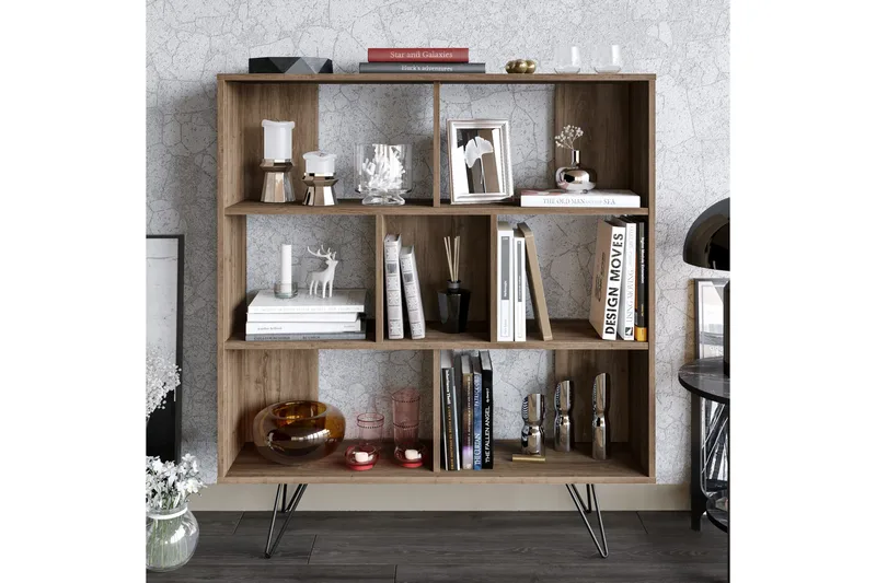 Frascone Bokhylla 120x30 cm 9 Hyllor - Mörkbrun - Förvaring - Hyllor - Bokhylla