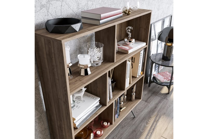 Frascone Bokhylla 120x30 cm 9 Hyllor - Mörkbrun - Förvaring - Hyllor - Bokhylla