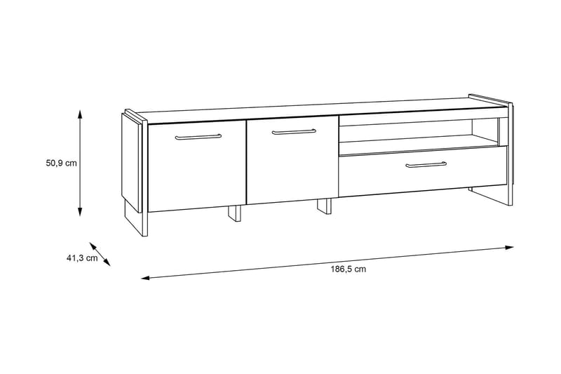Gevgelija Bokhylla 41x187 cm - Brun/Svart - Förvaring - Hyllor - Bokhylla