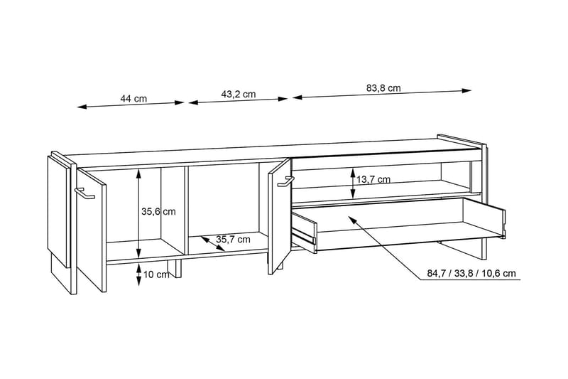 Gevgelija Bokhylla 41x187 cm - Brun/Svart - Förvaring - Hyllor - Bokhylla