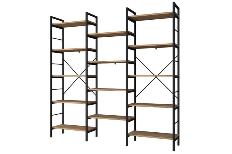 Bokhylla Goldmere Valnöt / Svart - Brun/Svart - Förvaring - Hyllor - Bokhylla