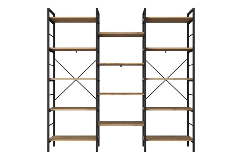 Bokhylla Goldmere Valnöt / Svart - Brun/Svart - Förvaring - Hyllor - Bokhylla