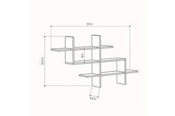 Halic Bokhylla 150x22 cm Brun - Hanah Home - Förvaring - Köksförvaring - Kökshylla