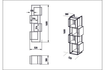 Hammann Bokhylla 38 cm i Målat Trä - Vit - Förvaring - Hyllor - Bokhylla