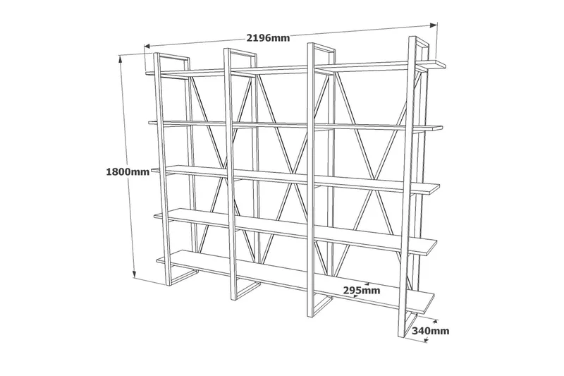 Hardyng Bokhylla 34x2120 cm - Natur - Förvaring - Hyllor - Bokhylla