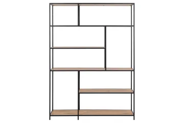 Hasslevik Bokhylla 135x35 cm 4 Hyllor - Natur/Matt Svart - Förvaring - Hyllor - Bokhylla