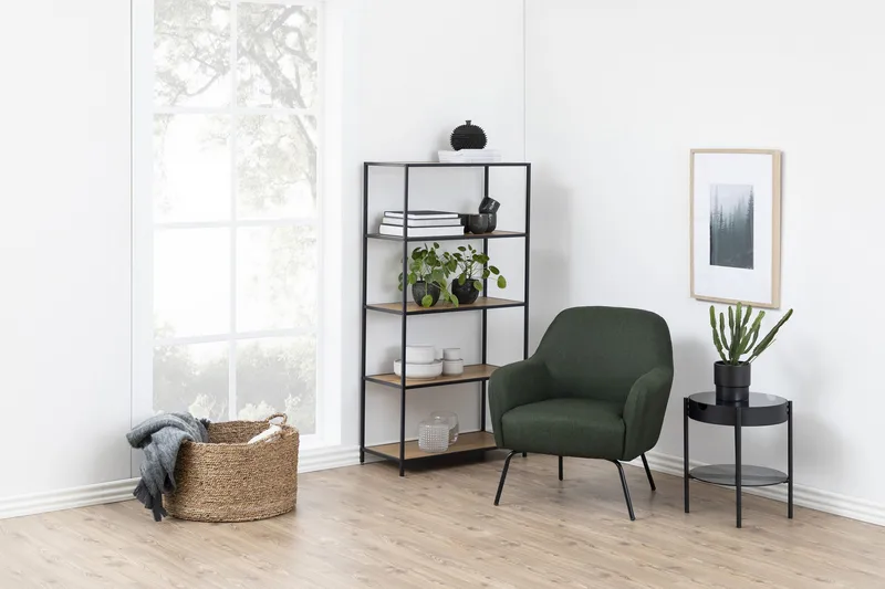 Hasslevik Bokhylla 77x150 cm - Vildek/Svart - Förvaring - Hyllor - Bokhylla