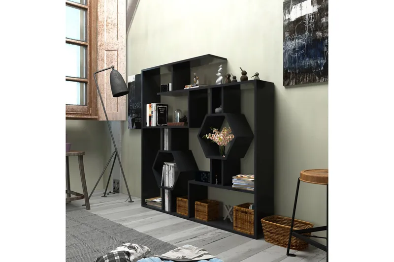 Hejde Bokhylla 134 cm - Svart - Förvaring - Hyllor - Bokhylla