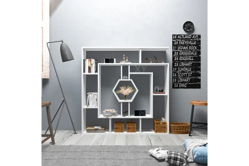 Hejde Bokhylla 134 cm - Vit - Förvaring - Hyllor - Bokhylla