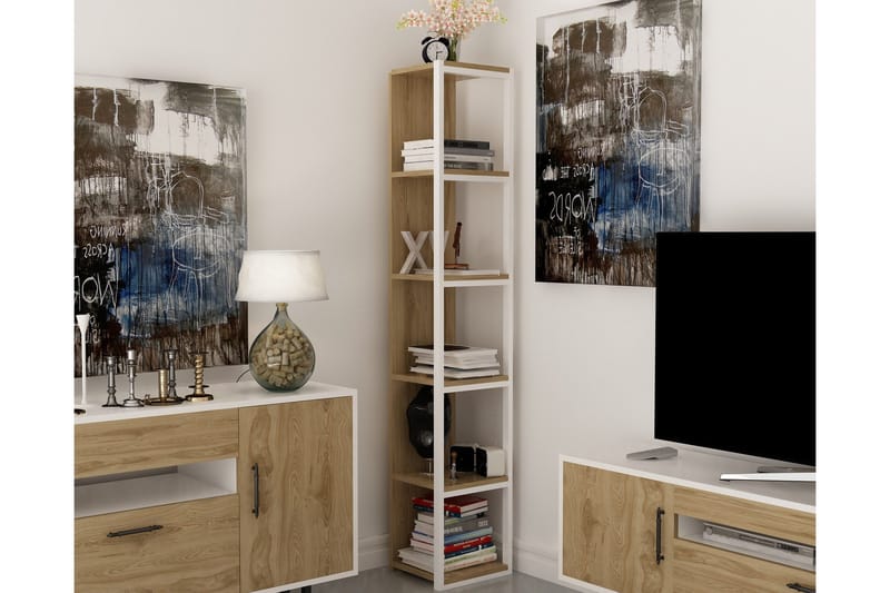 Hejde Bokhylla 34 cm - Brun/Vit - Förvaring - Hyllor - Bokhylla