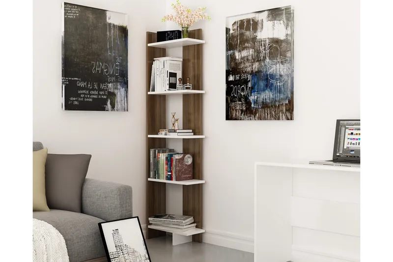 Hejde Bokhylla 45 cm - Brun/Vit - Förvaring - Hyllor - Bokhylla