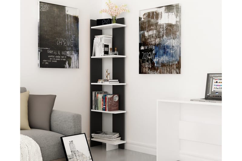 Hejde Bokhylla 45 cm - Svart/Vit - Förvaring - Hyllor - Bokhylla