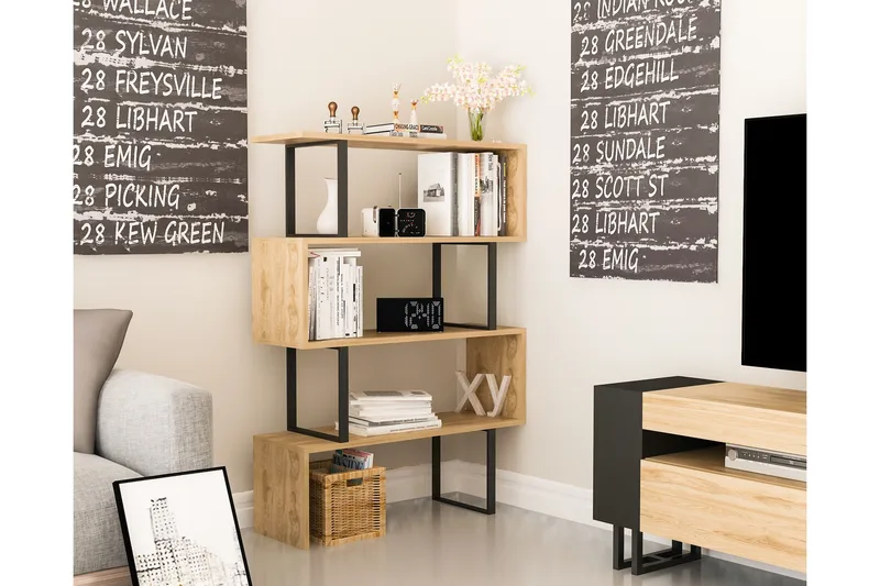 Hejde Bokhylla 92 cm - Brun/Svart - Förvaring - Hyllor - Bokhylla