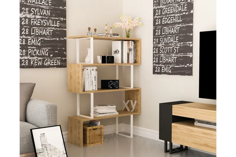 Hejde Bokhylla 92 cm - Brun/Vit - Förvaring - Hyllor - Bokhylla