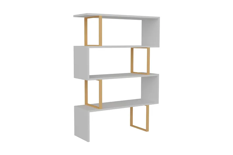 Hejde Bokhylla 92 cm, Gul/Vit