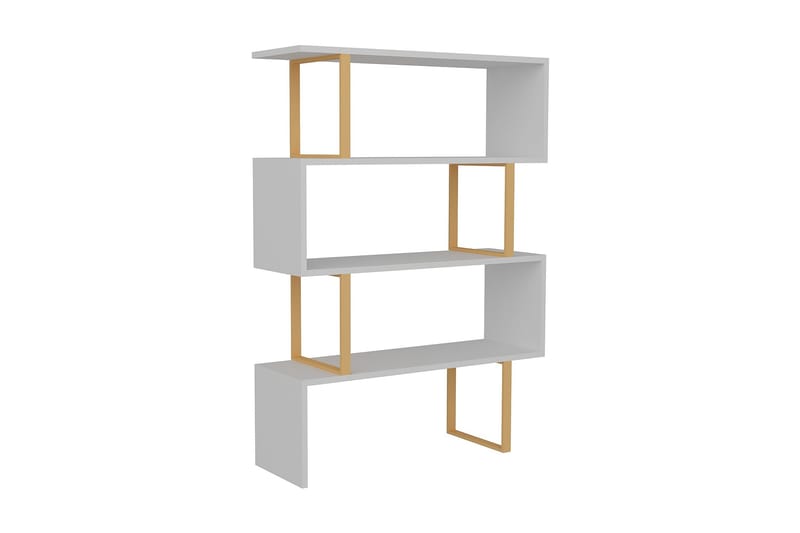 Hejde Bokhylla 92 cm, Gul/Vit