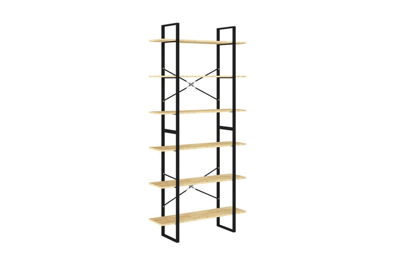 Hög bokhylla 100x30x210 cm massiv furu - Brun - Förvaring - Hyllor - Bokhylla