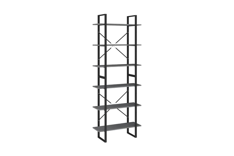 Hög bokhylla grå 80x30x210 cm massiv furu - Grå - Förvaring - Hyllor - Bokhylla