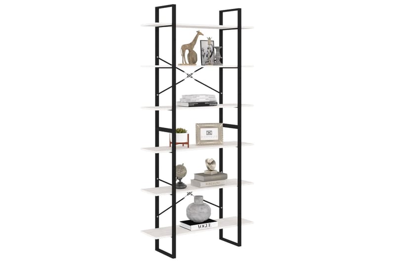 Hög bokhylla vit 100x30x210 cm massiv furu - Vit - Förvaring - Hyllor - Bokhylla