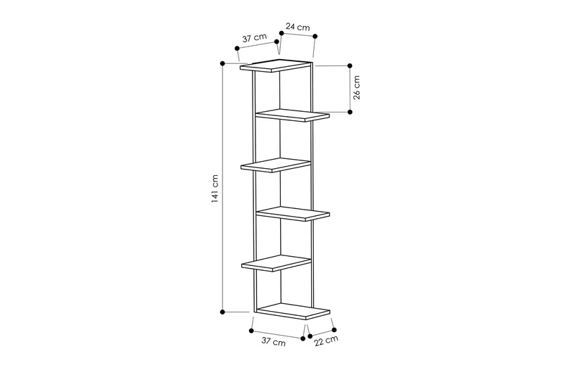 Homitis Bokhylla - Vit - Förvaring - Hyllor - Hörnhylla