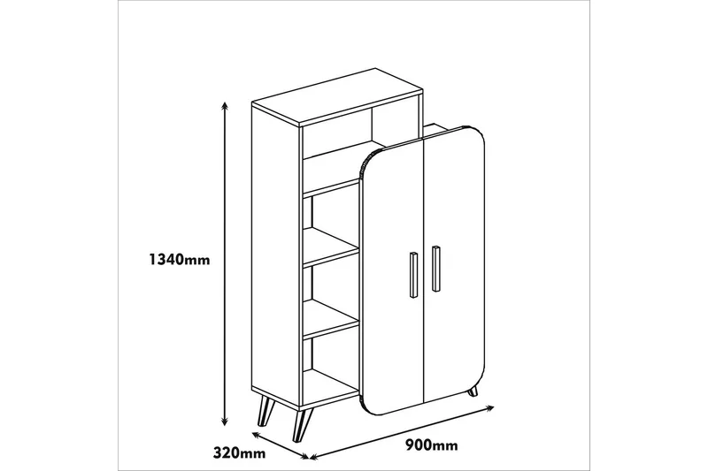 Hommaz Bokhylla med Dörrar - Valnöt/Vit - Förvaring - Hyllor - Bokhylla