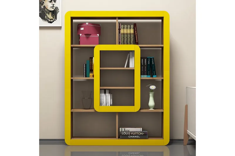 Hovdane Bokhylla 109 cm - Brun/Gul - Förvaring - Hyllor - Bokhylla